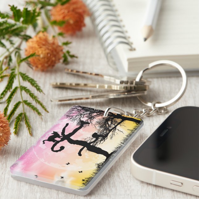 Llavero Cadena de claves de monograma inicial completa de  (Frente Derecha)