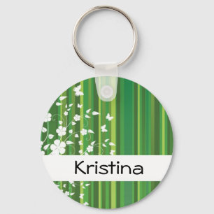 Llavero Cadena de claves de nombre floral personalizada de