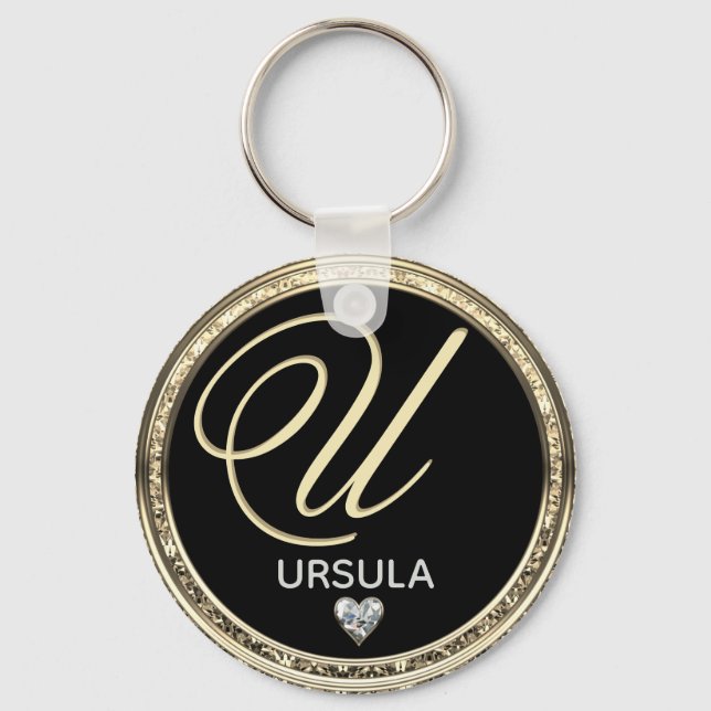 Llavero Cadena de claves de nombre inicial monograma (Anverso)