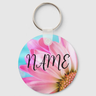 Llavero Cadena de claves de nombres personalizados de flor