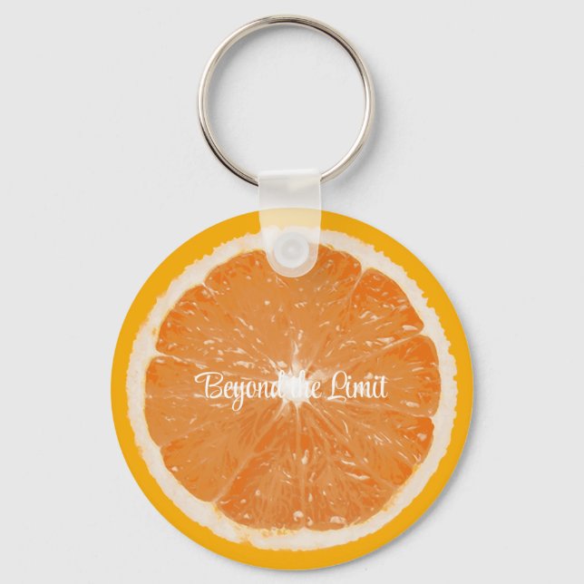 Llavero Cadena de claves de notas de fruta - Naranja - Más (Anverso)
