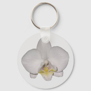 Llavero Cadena de claves de orquídeas blancas