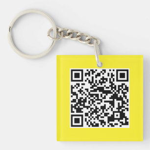 Llavero Cadena de claves de Personalizado QR amarillo