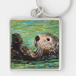 Llavero Cadena de claves de pintura de Otter marino