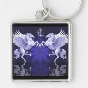 Llavero Cadena de claves de reflexión azul pegasus