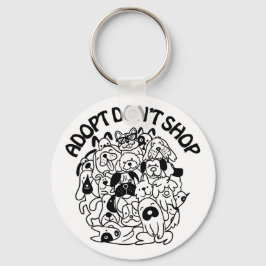 Llavero Cadena de claves de rescate de adopción de perros