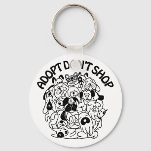Llavero Cadena de claves de rescate de adopción de perros