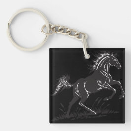 Llavero Cadena de claves de silueta de caballo de cría