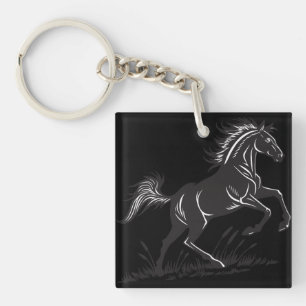 Llavero Cadena de claves de silueta de caballo de cría