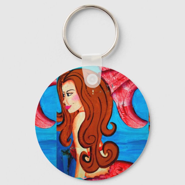 Llavero cadena de claves de sirena de cabeza roja (Anverso)