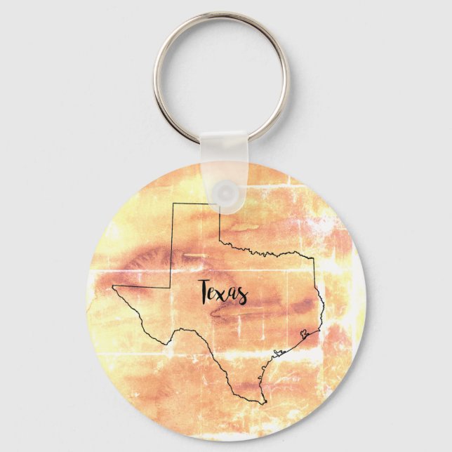 Llavero Cadena de claves de tintes para mapas de Texas (Anverso)
