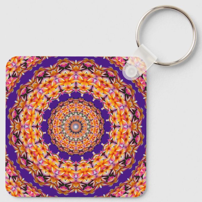 Llavero Cadena de claves de Zazzle Mandala (Reverso )