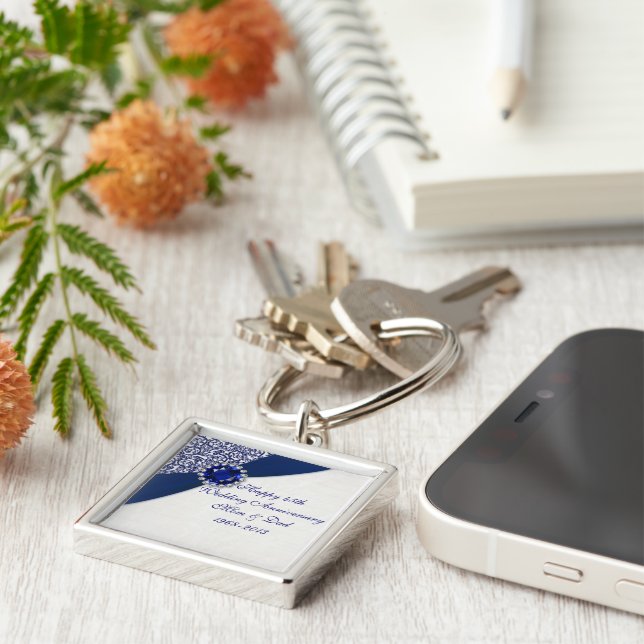 Llavero Cadena de claves del 45° Aniversario del Boda (Lado)