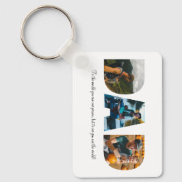 Llavero Cadena de claves del Collage de fotos de papá para