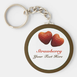 Llavero Cadena de claves del corazón de fresa