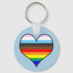 Llavero Cadena de claves del corazón del arco iris
