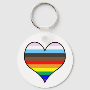 Llavero Cadena de claves del corazón del arco iris