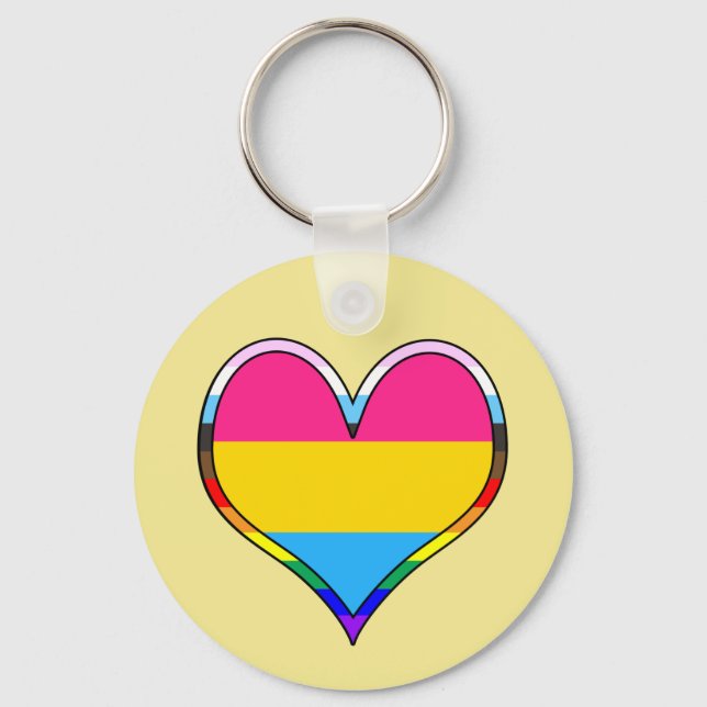 Llavero Cadena de claves del corazón del Orgullo Pan (Anverso)
