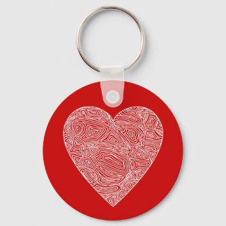 Llavero Cadena de claves del corazón rojo