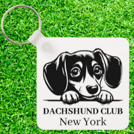 Llavero Cadena de claves del Dachshund Personalizado Club