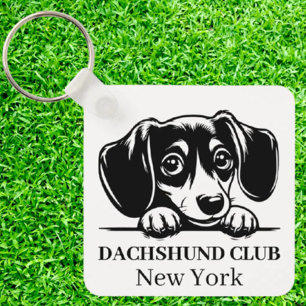 Llavero Cadena de claves del Dachshund Personalizado Club