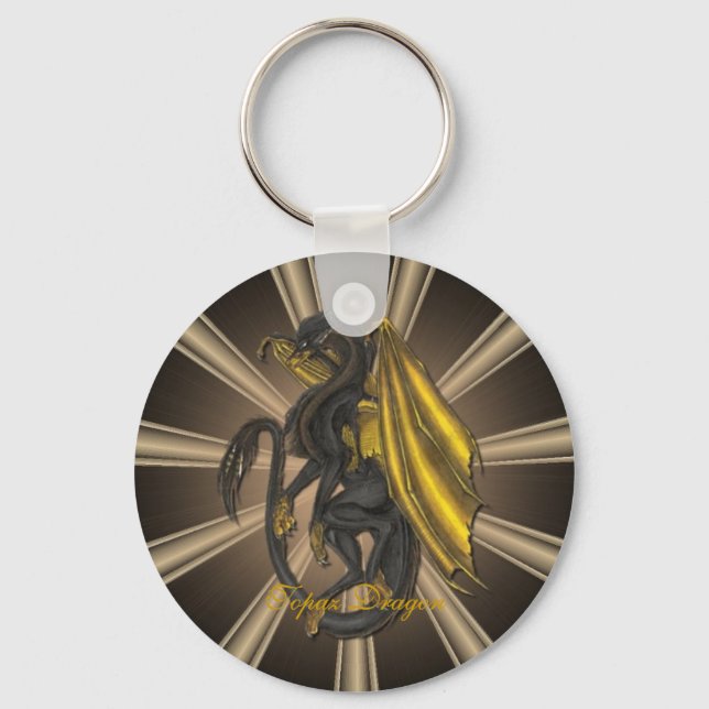 Llavero Cadena de claves del dragón de Topacio Gold (Anverso)