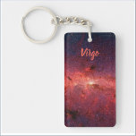 Llavero Cadena de claves del espacio de astrología<br><div class="desc">Keychain de astrología de Guay con una hermosa imagen del universo. Personaliza tu propio signo de estrella. Leyenda con letras en color beige de color turquesa para coincidir con la galaxia mostrada!</div>