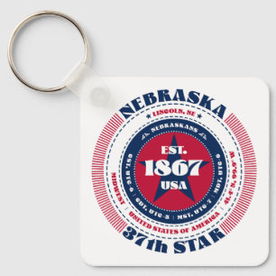 Llavero Cadena de claves del estado de Nebraska