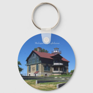 Llavero Cadena de claves del faro de Michigan City