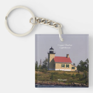 Llavero Cadena de claves del faro del puerto de cobre
