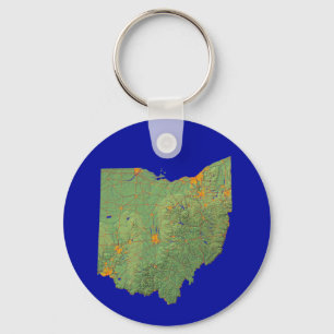 Llavero Cadena de claves del mapa de Ohio