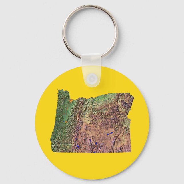 Llavero Cadena de claves del mapa de Oregon (Anverso)