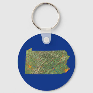 Llavero Cadena de claves del mapa de Pensilvania