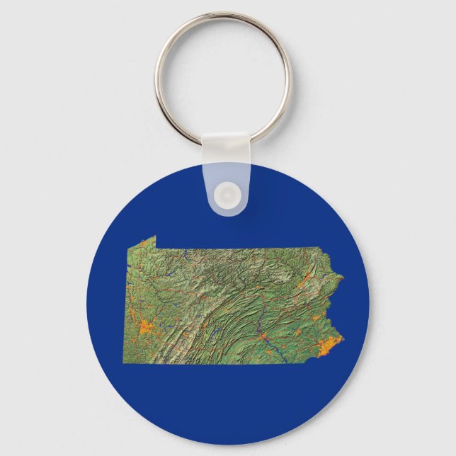 Llavero Cadena de claves del mapa de Pensilvania (Anverso)