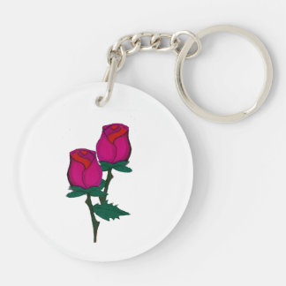 Llavero Cadena de claves del par de rosas rojas