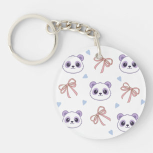 Llavero Cadena de claves del patrón de Lilac Panda Cute - 