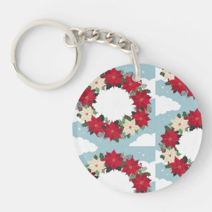 Llavero Cadena de claves del patrón floral de los navidade