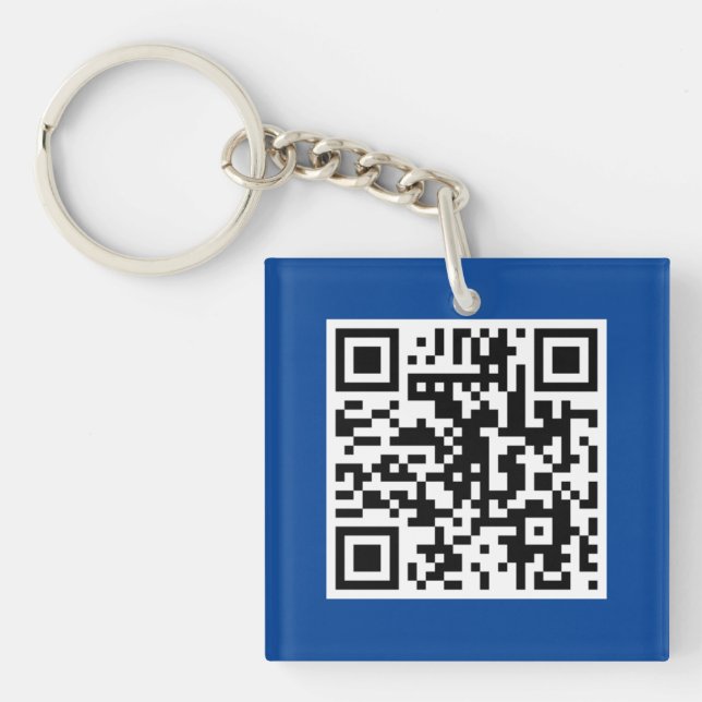 Llavero Cadena de claves del Personalizado QR azul (Frente)