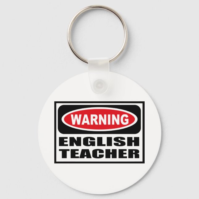 Llavero Cadena de claves del profesor inglés de advertenci (Anverso)