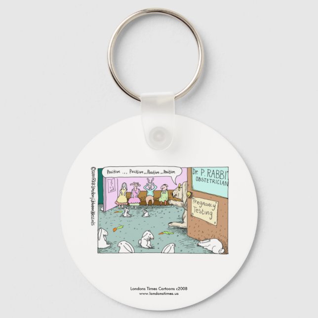 Llavero Cadena de claves divertidas de los obgYN de conejo (Anverso)