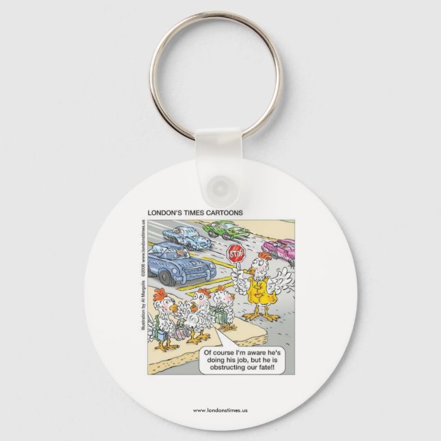 Llavero Cadena de claves divertidas para el cruce de pollo (Anverso)