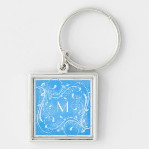 Llavero Cadena de claves en monograma de Blue and White Sw