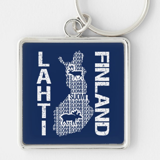 Llavero cadena de claves FINLAND MAP - Lahti (Frente)