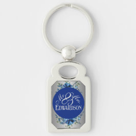 Llavero Cadena de claves florecientes de plata floral y me