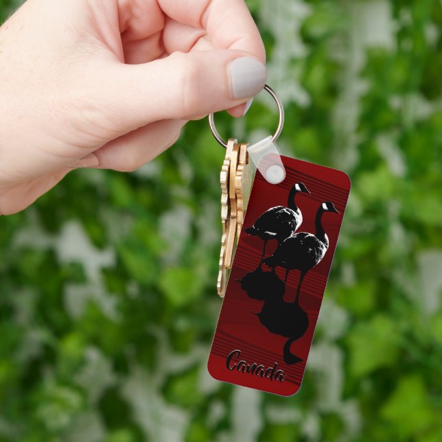 Llavero Cadena de claves ganadas de Canadá personaliza rec (Mano)