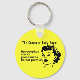 Llavero Cadena de claves Grammar Lady Apostrophes