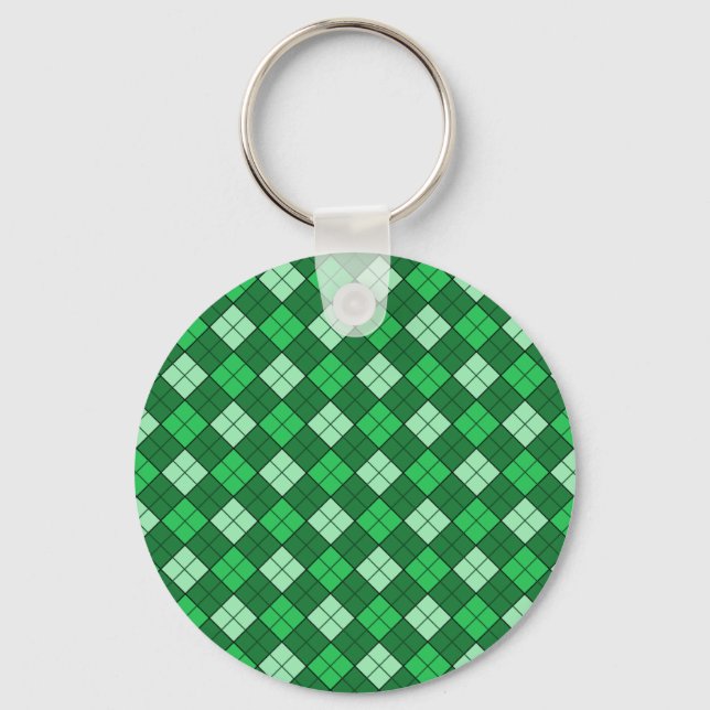 Llavero Cadena de claves Green Plaid (Anverso)