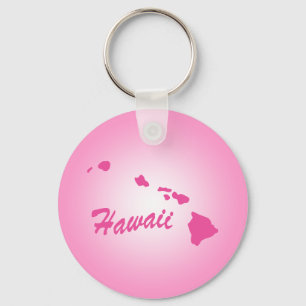 Llavero Cadena de claves Hawaii del estado rosado