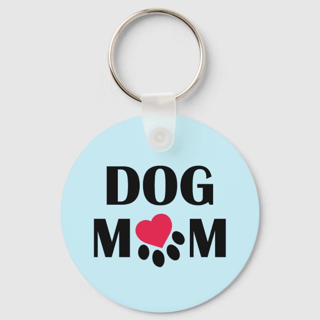 Llavero Cadena de claves Heart Paw de Perro Mom (Anverso)