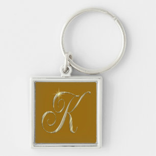 Llavero Cadena de claves inicial Gold Monogram K
